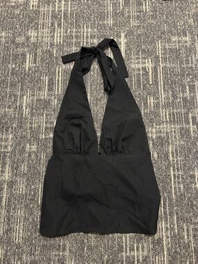 Black Halter Crop Top